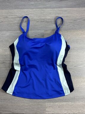 Athleta Coastline Cerulean Blue Bra Cup Tankini Top ONLY - size 36D/DD